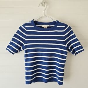 Happily Grey Blue White Stripe Top Medium